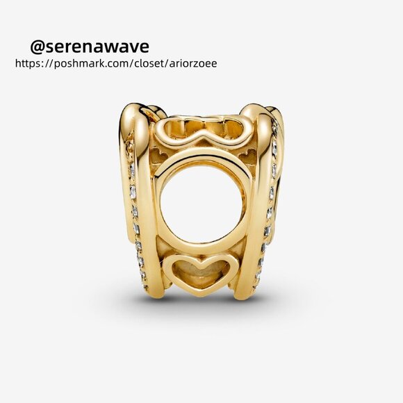 Pandora Sparkling Entwined Hearts Charm - Picture 2 of 5